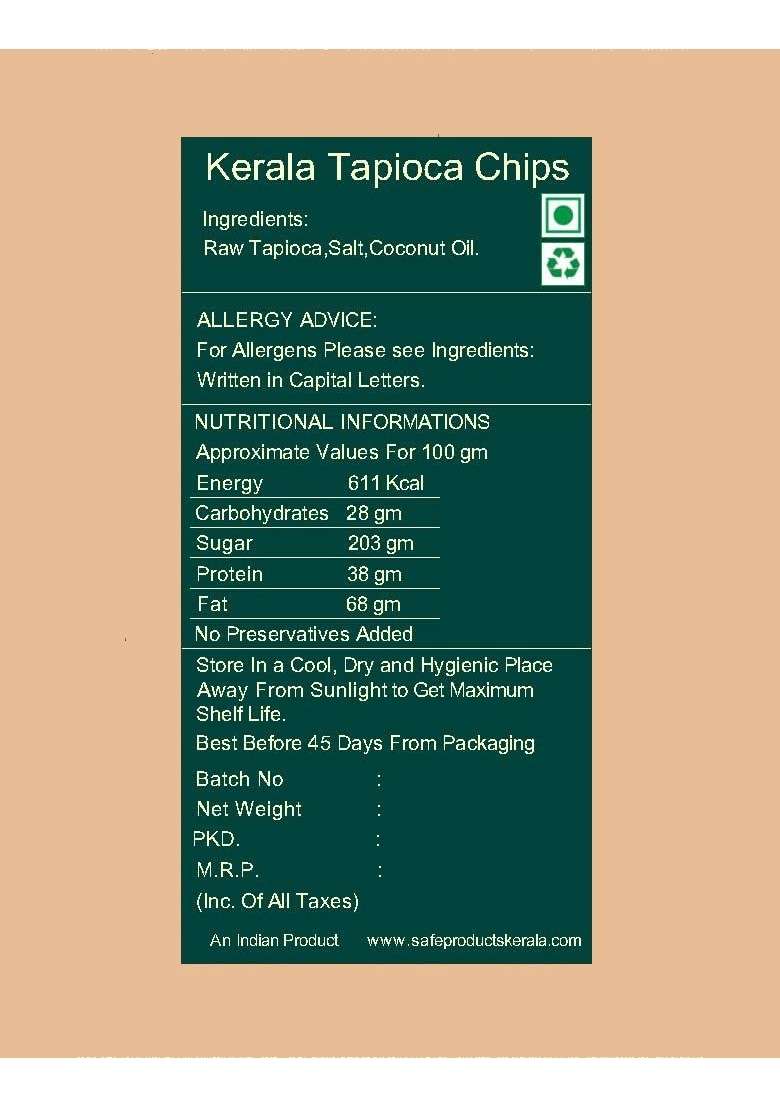 Safe Products Tapioca Chips 600g (200gx3, Pack of 3) Healthy Namkeen Snacks kerala - Indya