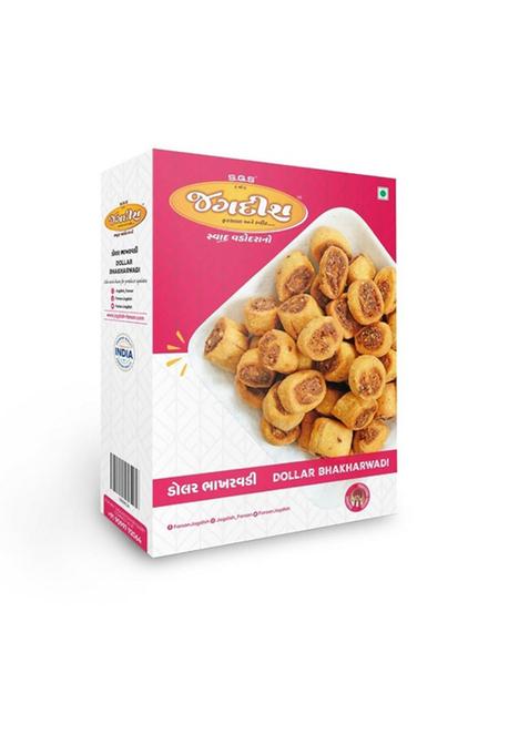 S.G.S Jagdish Farsan Dollar Bhakharwadi 200g | Authentic Gujarati Namkeen Snack Spicy Crispy Roll Traditional Indian Ready to Eat Tea Time Pack