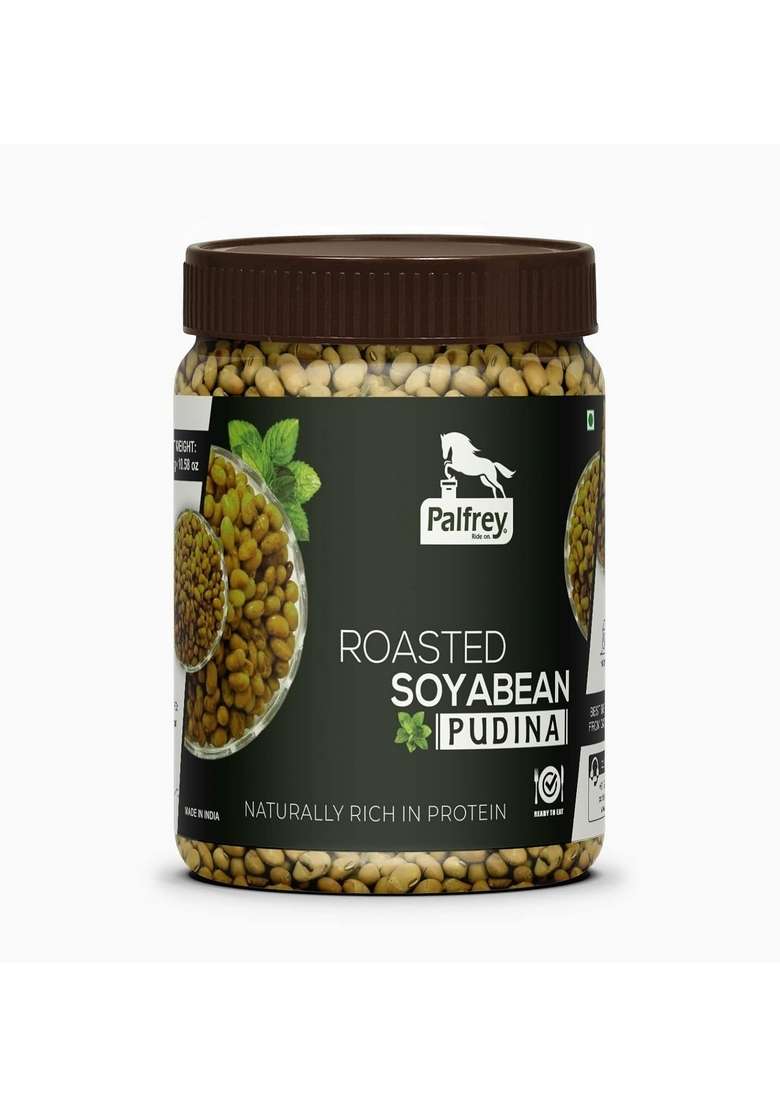 Palfrey Roasted Soyabean | Healthy Namkeen Snacks Crunchy, Tasty & Delicious (300g) (Flavor: Pudina) - Indya