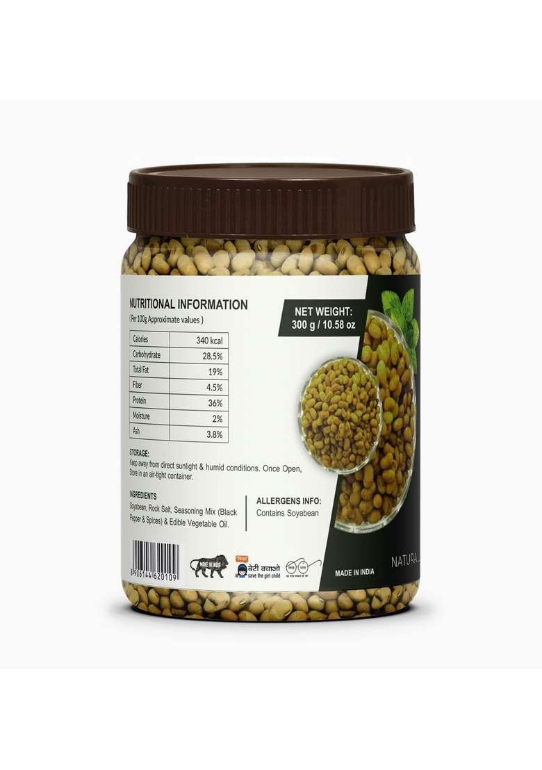 Palfrey Roasted Soyabean | Healthy Namkeen Snacks Crunchy, Tasty & Delicious (300g) (Flavor: Pudina) - Indya