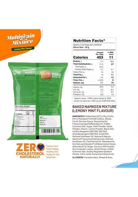 FIT & FLEX Baked Multigrain Lemony Mint, Tangy Tomato Cheesy Cheese Namkeen Mixture, Healthy Snacks With Zero Cholesterol, Tasty Party