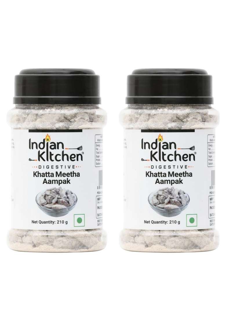 Indian Kitchen Khatta Meetha Aampak 210g (Pack of 2) | Healthy Snack for Kids and Adults - Indya