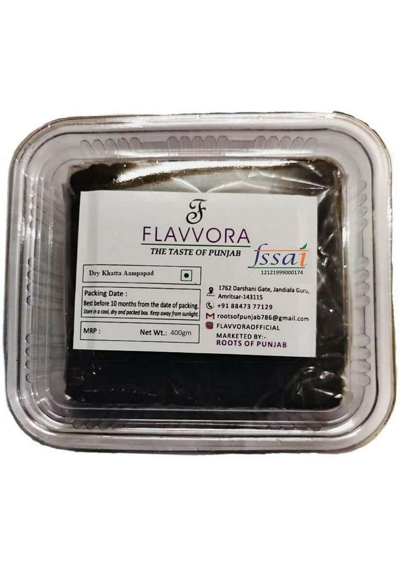 FLAVVORA Amritsari Aampapad(After-Meal Digestive Snack)(With Separate Masala) (Dry Khatta With Masala, 400gm(1 Box-2packet@200gm each)) - Indya