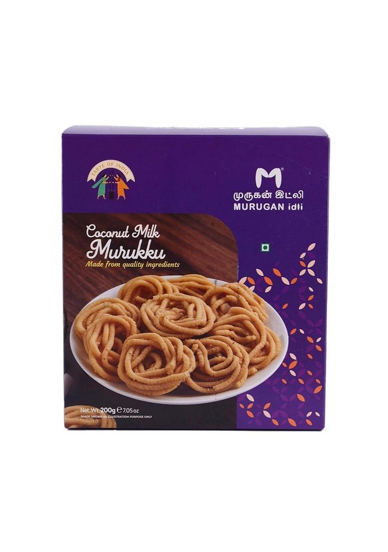 MURUGAN IDLI Coconut Milk Murukku 200gm | Crispy & Delicious Traditional Indian Namkeen Snack Perfect for Gifting, Festivals, and Tea Time