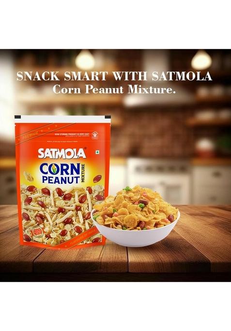 Satmola Corn Peanut Mixture | All Time Favourite Ready to Eat Namkeen Crispy & Light Snacks- Pack of 2, 380g Each