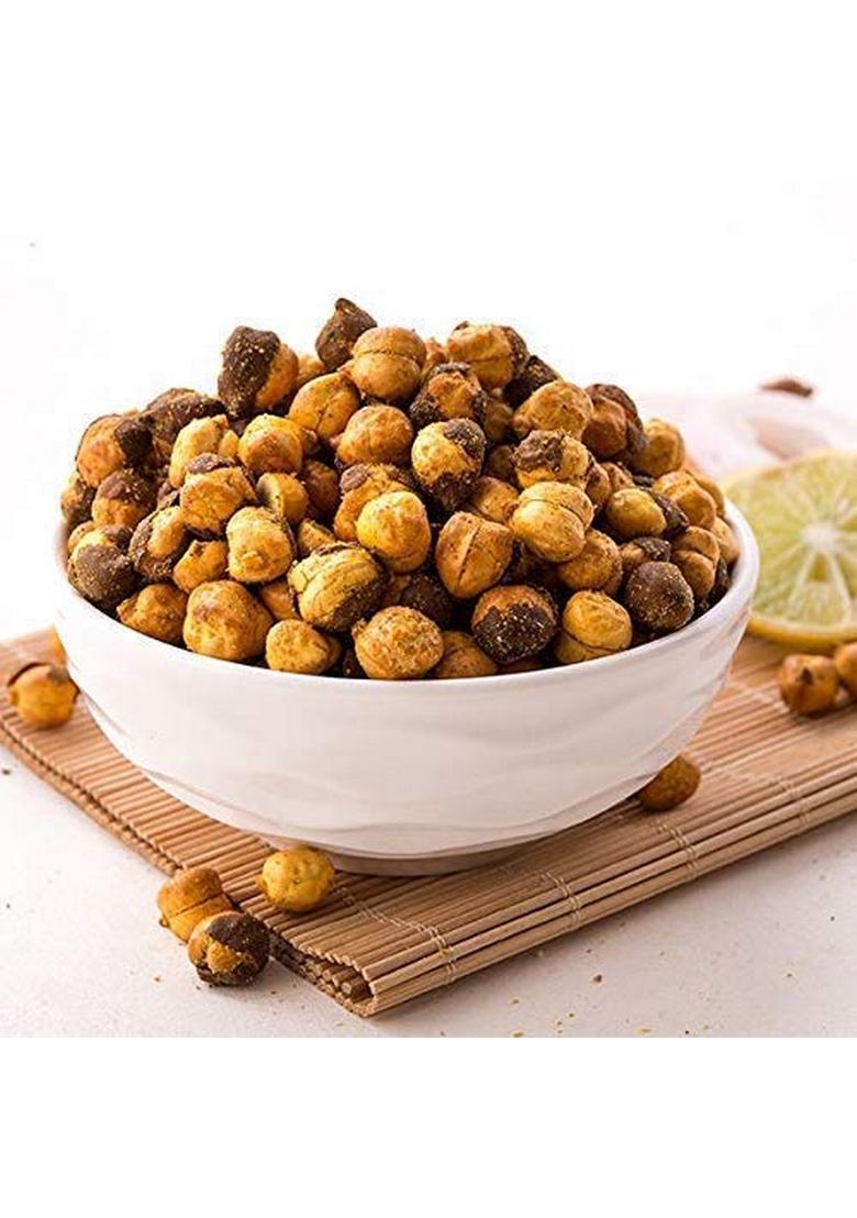 Nature Connect Roasted Nimbu Pudina Masala Chana 200 gm Gluten Free, Vegan Snack Spicy Namkeen [Jar Pack]