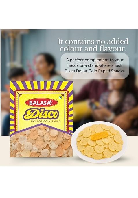 Balasa Urad Dal Papad Mini 400g | Coin Ready to Fry Pepper Flavour Snack Items for Eating Fresh & Homemade