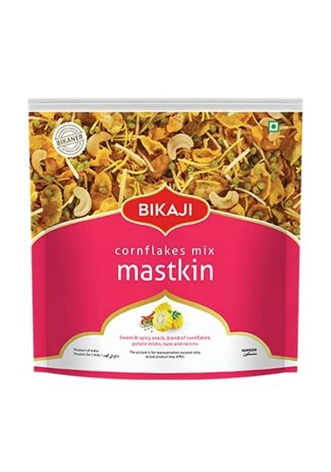 Bikaji Cornflakes Mix Mastkin with cashew crunchy fried potato sticks almond and raisins snack mixture 350 grm (pack of 1pcs) 100% veg product