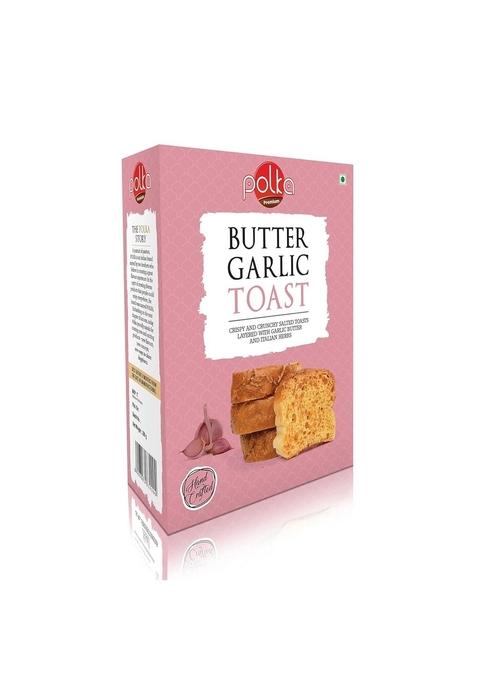 POLKA Butter Garlic Toast I Crispy Crunchy Toasties With and Italian Seasoning Snacks Bakery Snack 200 Gm