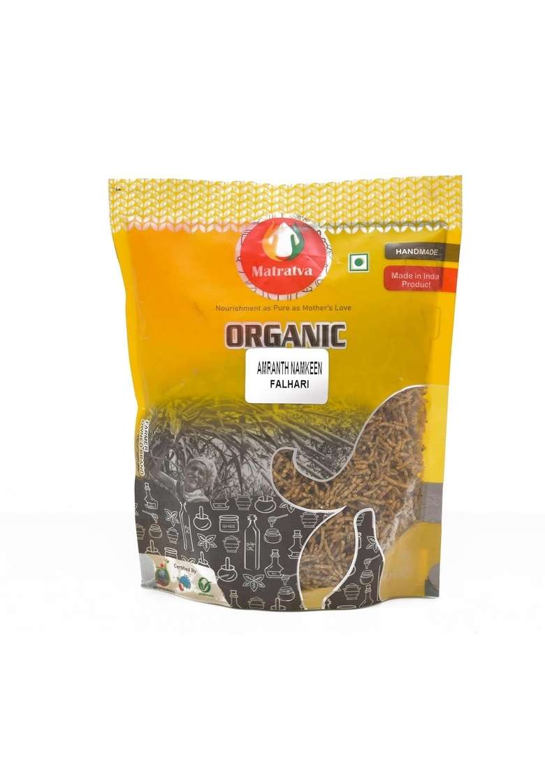 Matratva Organic certified Amranth Namkeen | Cold Pressed Groundnut Oil No preservatives are added while preparing and packing the product Crispy & Cruchy (1 kg) - Indya