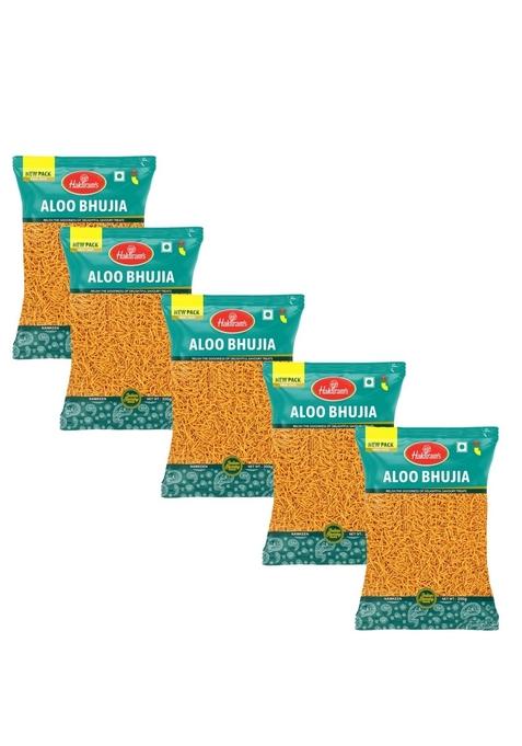 Haldiram's Aloo Bhujia 200g X 5 | All Time Favourite Perfect Tea-Time Ready to Eat Crispy & Light Snacks Spicy Tadka Indian Namkeen Savouries 1 Kg