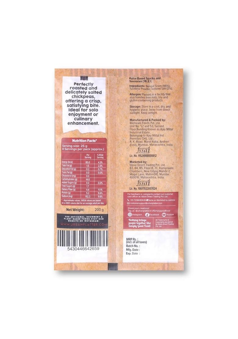 urban platter Roasted Salted Chana, 200g (With Skin | Vacuum Packed Protein-packed Healthy Snacking)