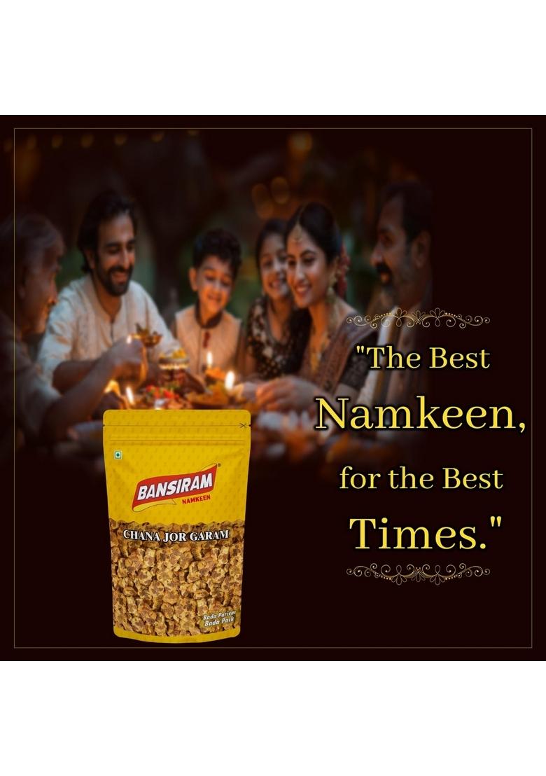 BANSI RAM Bansiram Namkeen | Chana Jor Garam Spicy & Crunchy Roasted Chickpeas Protein-Rich Indian Snack Tangy Flavorful Ready-to-Eat Tea-Time Munchies 200g Pack