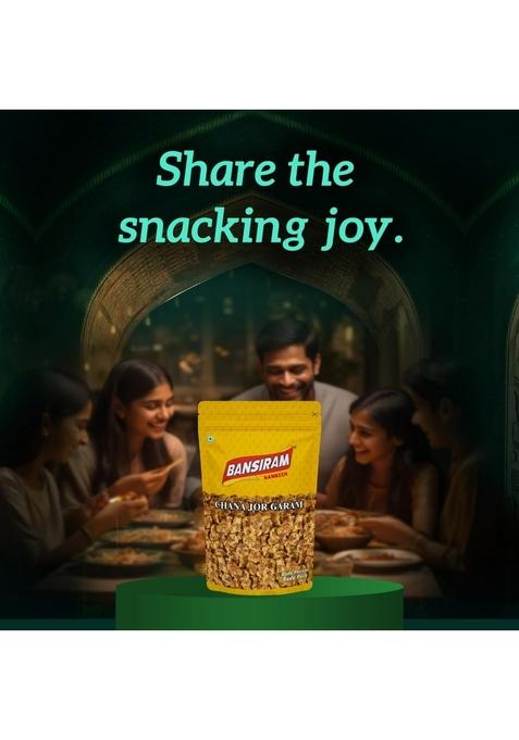 BANSI RAM Bansiram Namkeen | Chana Jor Garam Spicy & Crunchy Roasted Chickpeas Protein-Rich Indian Snack Tangy Flavorful Ready-to-Eat Tea-Time Munchies 200g Pack