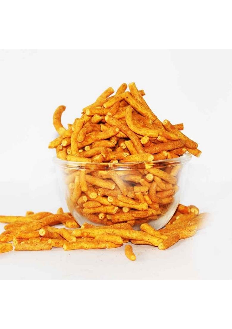 GO KITCHEN Rajasthani Special Khokha Sev/Jadi Sev 400g | Spicy Namkeen Stick Made with All Natural Ingredients No Palm Oil Perfect Topping For Foods Sabji