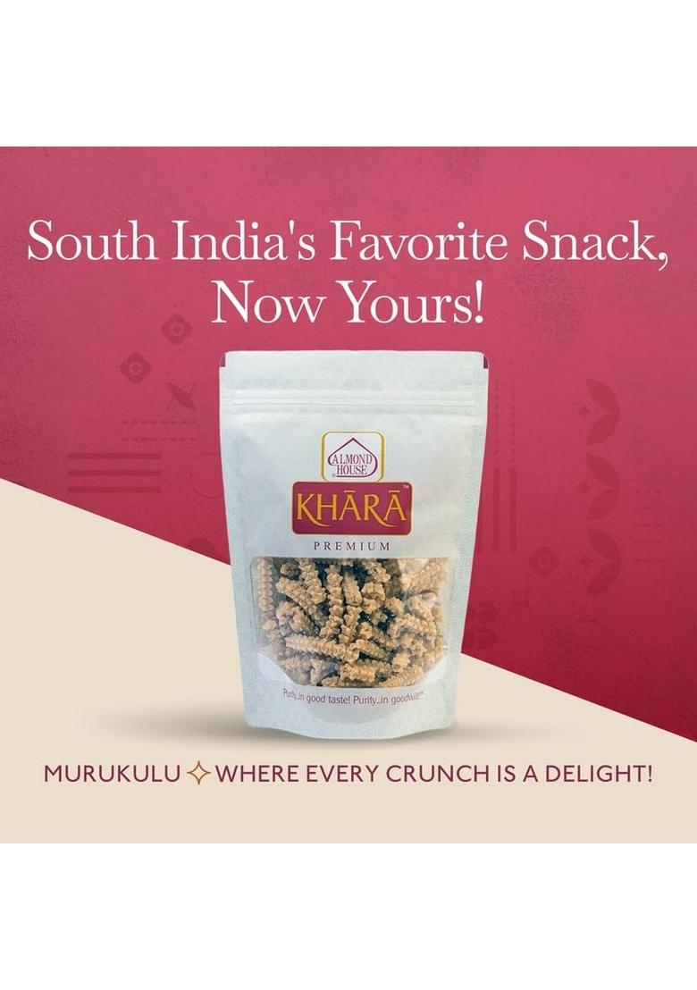 Almond House Murukulu | South Indian Snacks Premium Namkeen No Maida Tea Time Party Snack Items Ready to Eat Palm Oil Pack of 2-200g Each
