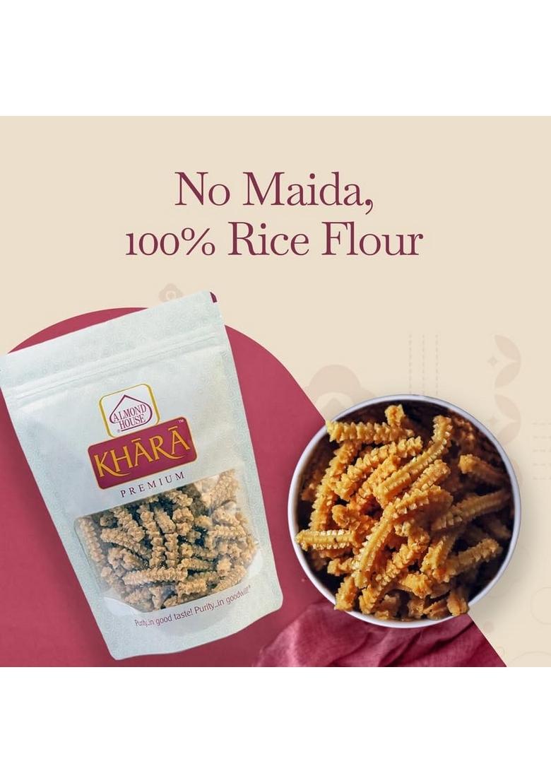 Almond House Murukulu | South Indian Snacks Premium Namkeen No Maida Tea Time Party Snack Items Ready to Eat Palm Oil Pack of 2-200g Each