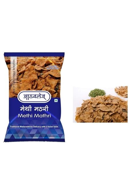 Athavale's Methi Mathri Chips | Tea time snacks Namak para namkeen crispy snacks| 2 Packs of 200g Bites