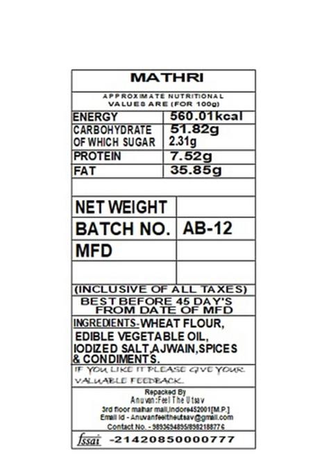 ANUVAN FEEL THE UTSAV Special Mathari | Indian Best Aata Mathri Namkeen Food