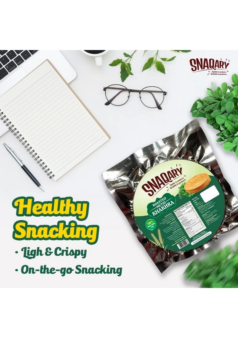 Snaqary All In 1 Whole Wheat Flour Khakhra with Roasted Methi