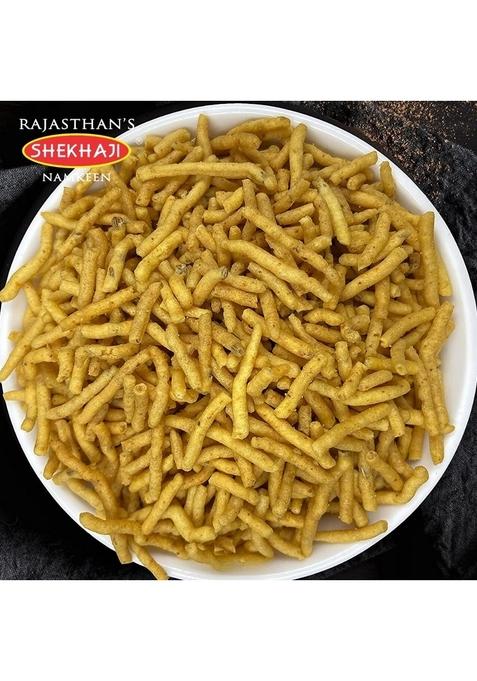 SHEKHAJI Marwari Hing Sev | Crunchy Farsan Snack Authentic Handmade Namkeen from Rajasthan No Preservatives Pantry Must Have 800 gm (Pack of 4-200 each)