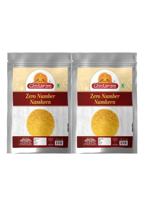 GHOTARAM Besan Namkeen Nylon Sev | Baarik Barik Puri Bhel Chaat Pani Dahi Zero Number Non Spicy Fine Fiki SEV-150g*2Pack