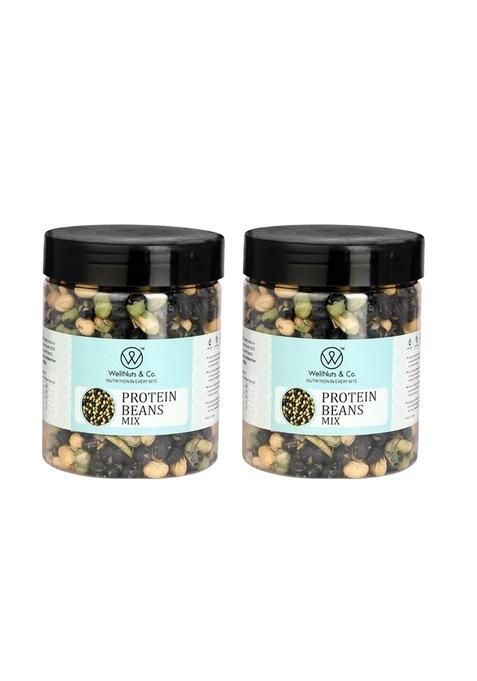 WellNuts & Co. Protein Beans Mix | High-Protein Roasted Legumes Snack Healthy, Gluten-Free, Vegan Superfood Ideal for Office, Gym, Travel 200g Pack of 2