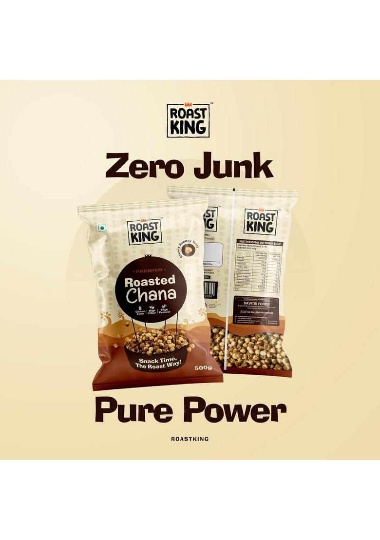 ROAST KING Healthy Crunchy Roasted Chana | The Way 500g Gluten Free Snack with High Protein & Fiber