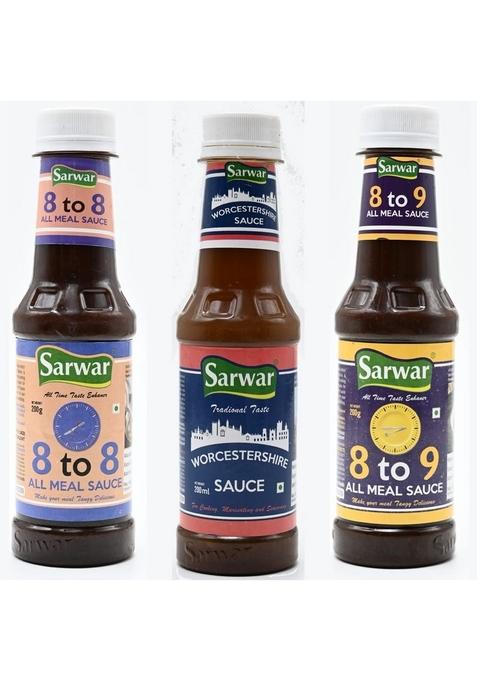 SARWAR All Meals Combo of 8 to 8, 9 and Worsantin Sauce for Delicious Cooking Recipes ( Each 200 gm)