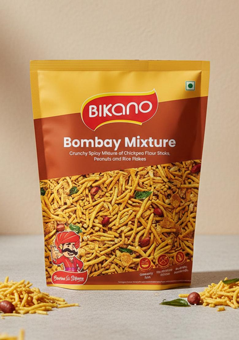 BIKANO Bombay Mixture | Spicy & Tangy Indian Namkeen Snack Crunchy Blend of Sev, Peanuts Spices Tea-Time 800g