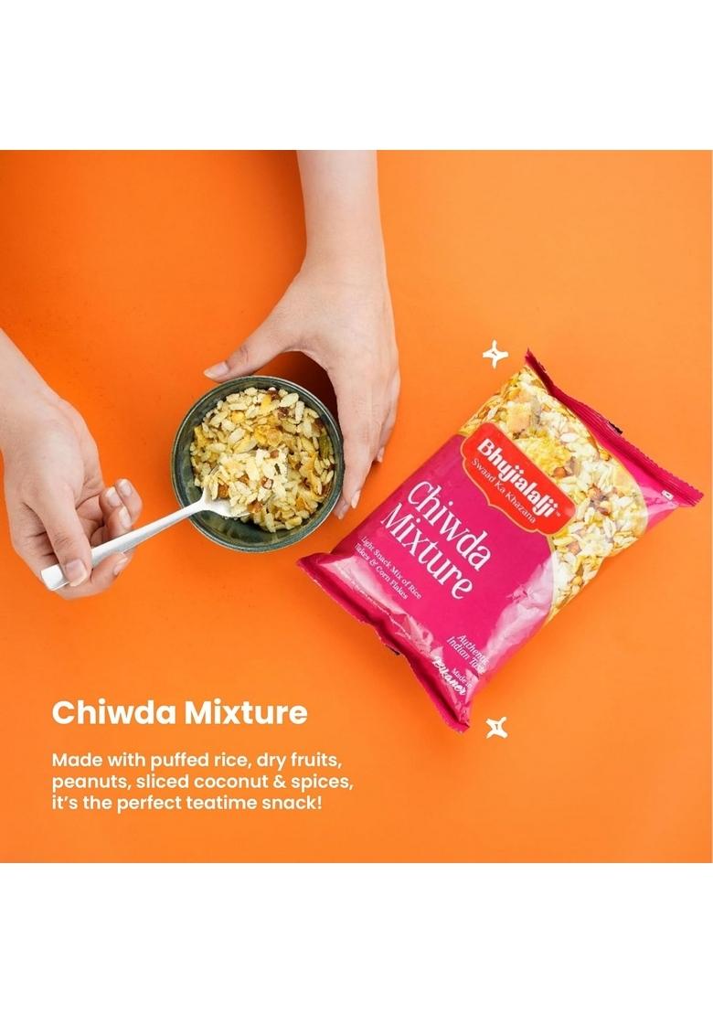 BHUJIALALJI Chiwda Mixture (pack of 1) 150g | Namkeen with puffed rice,peanuts,sliced coconuts & Peanuts Indian Tea Time Snack Ready to eat