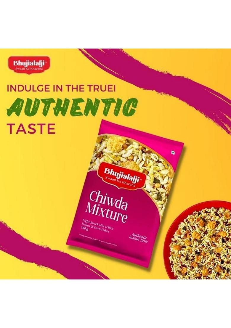 BHUJIALALJI Chiwda Mixture (pack of 1) 150g | Namkeen with puffed rice,peanuts,sliced coconuts & Peanuts Indian Tea Time Snack Ready to eat