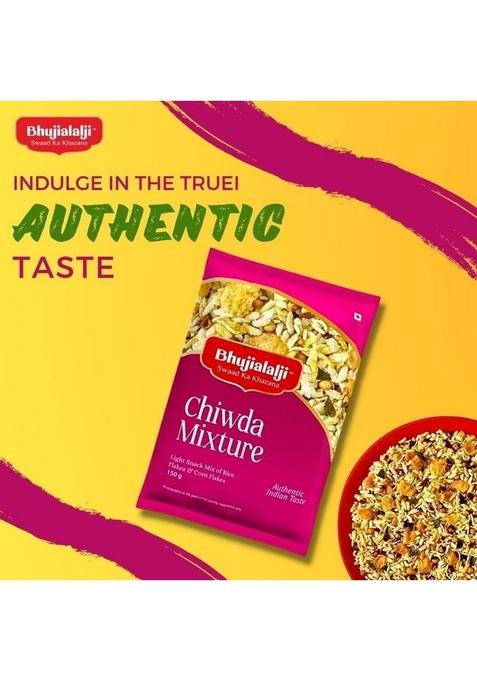 BHUJIALALJI Chiwda Mixture (pack of 1) 150g | Namkeen with puffed rice,peanuts,sliced coconuts & Peanuts Indian Tea Time Snack Ready to eat