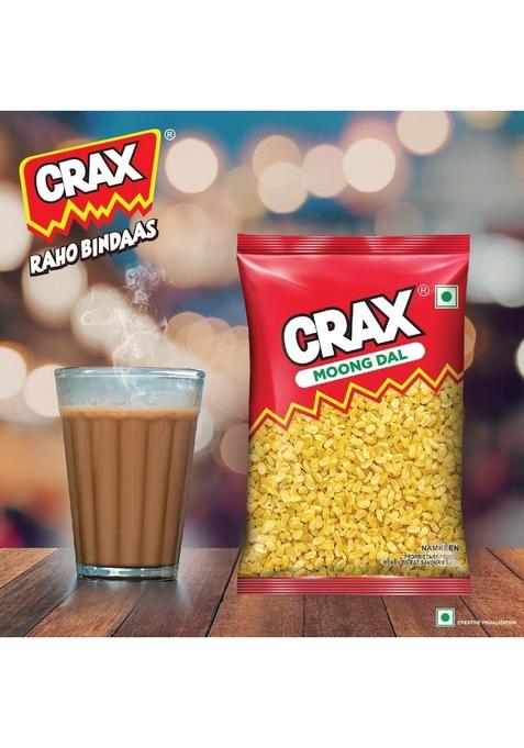 CRAX Moong Dal Namkeen 160g/171g ||Crunchy & Spicy Bhujia Snack|Indian Namkeen|Spicy Tadka|Social Gatherings,Fun Snack|Crunchy Gourmet Snacks for Parties,Drinks,Tea Coffee|100% Vegetarian (Weight may vary)