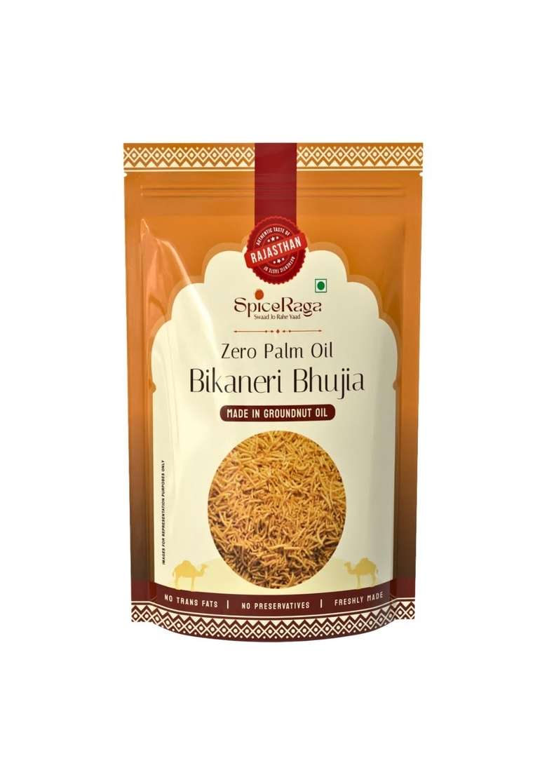 SPICERAGA Bikaneri Bhujia 1Kg | No Palm Oil Pure Groundnut Trans Fat Crispy & Spicy Teatime Snack Healthy Namkeen Moti Sev 100% Natural Ingredients 1000g Traditional snacks - Indya