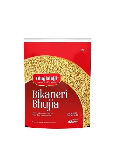 BHUJIALALJI Bikaneri Bhujia, 400g, Namkeen Snacks Tasty & Crunchy Tea-time Namkeen, All time favourite indian snacks/Namkeen, Ready to eat, Crispy Light snacks, Pack of 1