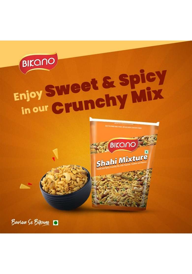 BIKANO Shahi Mixture Namkeen| Crunchy Dry Fruits Peas & Peanuts| Tasty, 1000g Pack - Indya