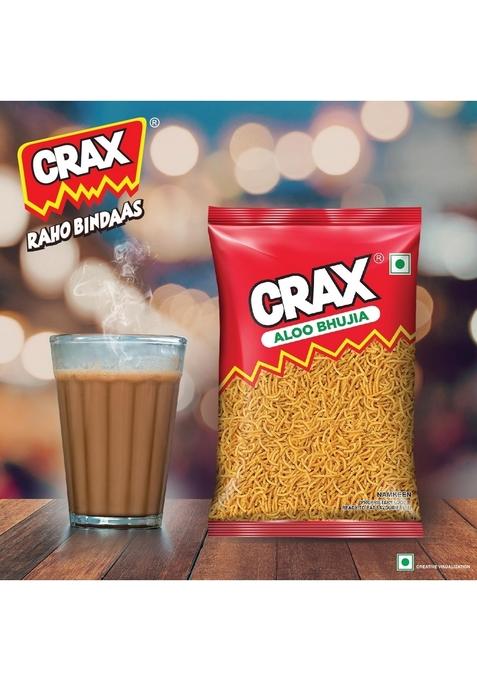 CRAX Aloo Bhujia Namkeen 160g/171g |Crunchy & Spicy Snack|Indian Namkeen|Spicy Tadka|Social Gatherings,Fun Snack|Crunchy Gourmet Snacks for Parties,Drinks,Tea Coffee|100% Vegetarian (Weight may vary)