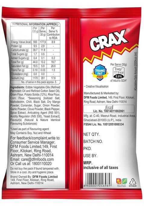 CRAX Aloo Bhujia Namkeen 160g/171g |Crunchy & Spicy Snack|Indian Namkeen|Spicy Tadka|Social Gatherings,Fun Snack|Crunchy Gourmet Snacks for Parties,Drinks,Tea Coffee|100% Vegetarian (Weight may vary)