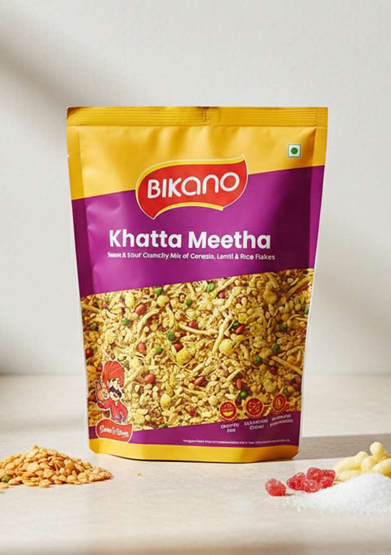 BIKANO Khatta Meetha Namkeen | Crunchy & Tasty mixture, 1kg Pack - Indya