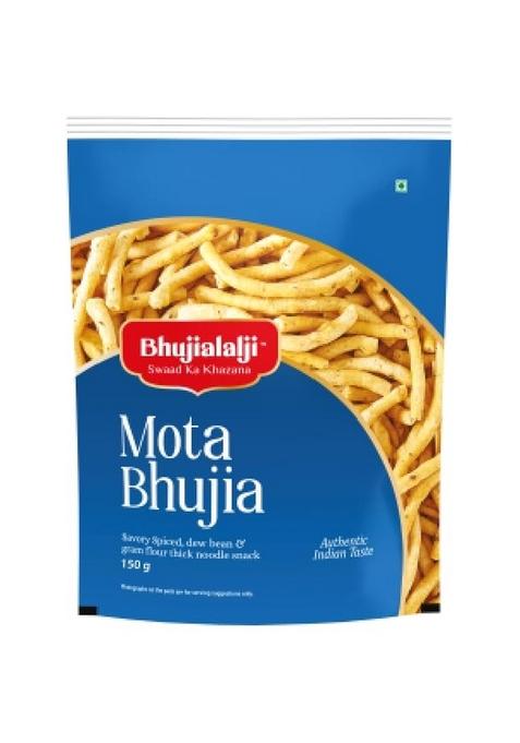 BHUJIALALJI Mota Bhujia (pack of 1) 150g Rajasthani Namkeen with Dew beans | Tangy & Spicy Indian Tea Time Fresh Snack Mixture Ready to eat Crispy Light snacks.