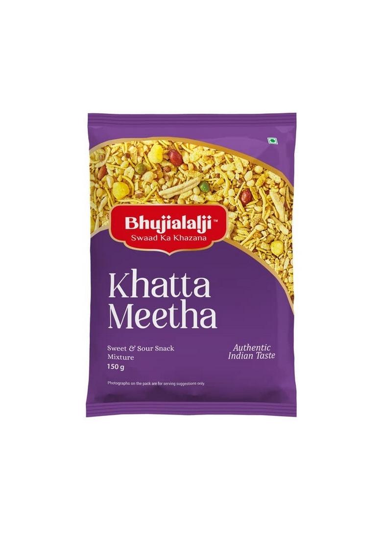 BHUJIALALJI Khatta Meetha (pack of 1) 150g | Namkeen Snacks Tasty & Crunchy Tea-time All time favourite indian snacks/Namkeen Ready to eat Crispy Light snacks.