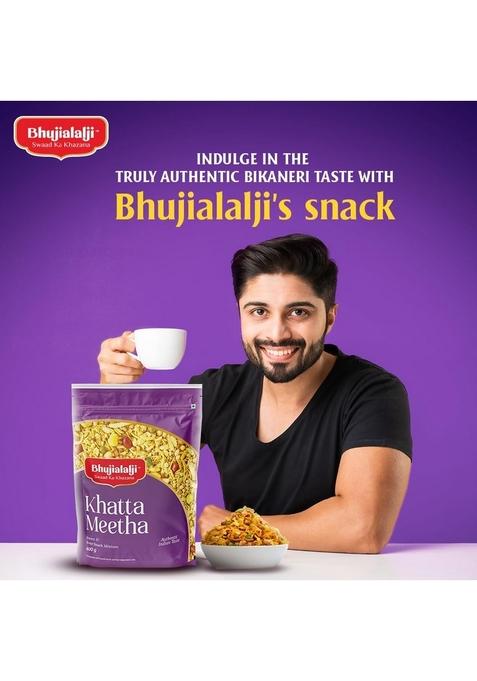 BHUJIALALJI Khatta Meetha (pack of 1) 150g | Namkeen Snacks Tasty & Crunchy Tea-time All time favourite indian snacks/Namkeen Ready to eat Crispy Light snacks.