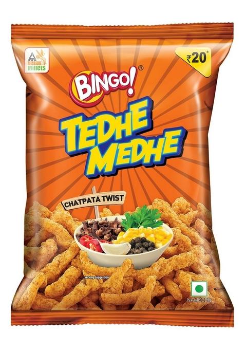 Bingo! Tedhe Medhe Chatpata Swing - Spindle Shaped Snack with Flavour, 80g/75g(Weight may vary)