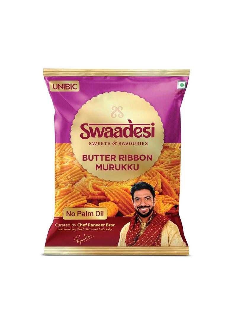 Unibic No Palm Oil Butter Ribbon Murukku | All Time Favourite Snacks Crunchy Healthy Snacks, Ready to Eat 120/130gm (Weight May Vary)
