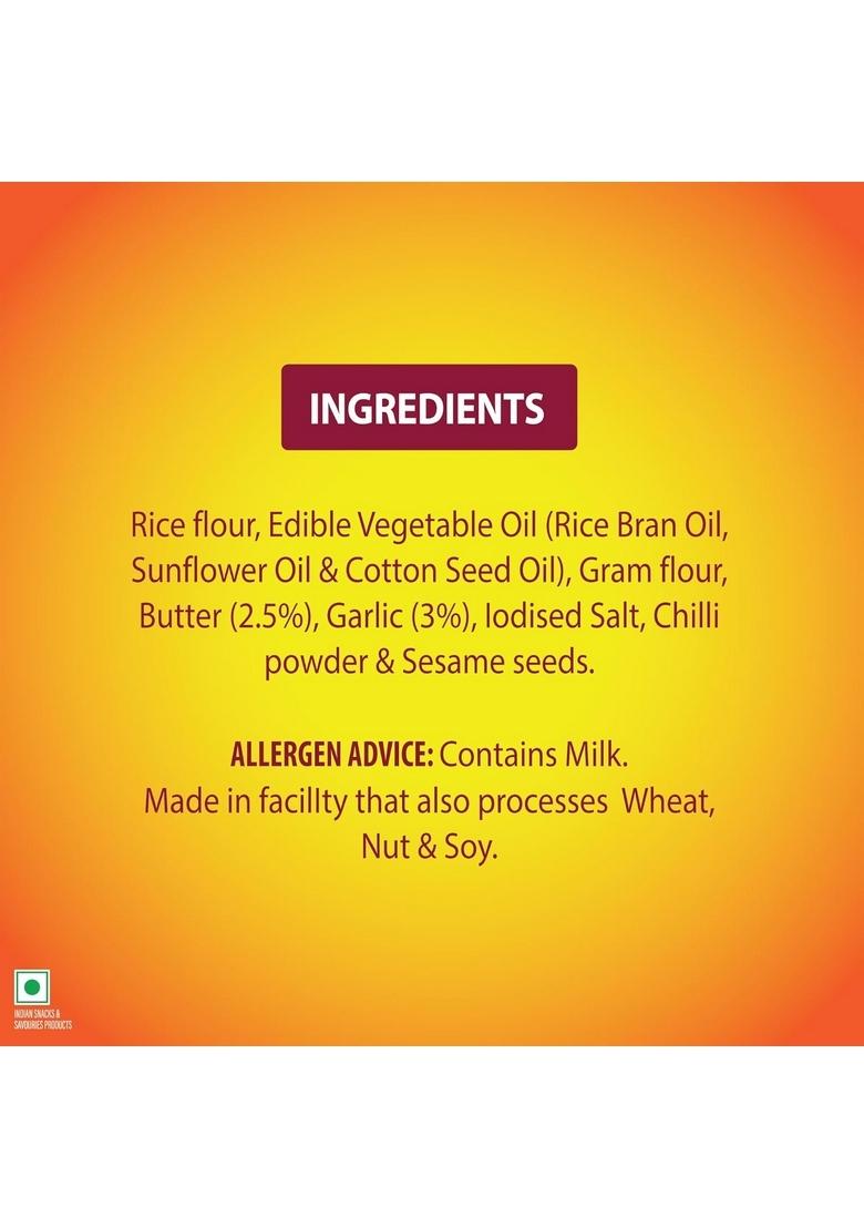 Unibic No Palm Oil Butter Ribbon Murukku | All Time Favourite Snacks Crunchy Healthy Snacks, Ready to Eat 120/130gm (Weight May Vary)