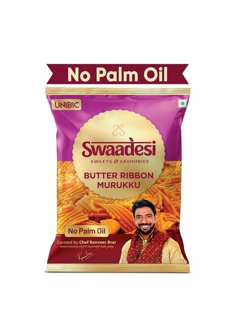 Unibic No Palm Oil Butter Ribbon Murukku | All Time Favourite Snacks Crunchy Healthy Snacks, Ready to Eat 120/130gm (Weight May Vary)