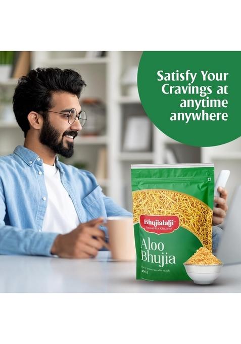 BHUJIALALJI Aloo Bhujia (pack of 1) 150g | Namkeen made potatoes,gram flour,Spices and herbs All time favourite indian snacks/Namkeen Ready to eat Crispy & Light snacks