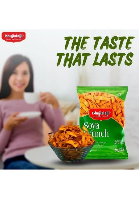 BHUJIALALJI Soya Crunch (pack of 1) 150g | Crispy and crunchy strips with house blend spices Authentic Indian Snacks Ready to eat & Light snacks.