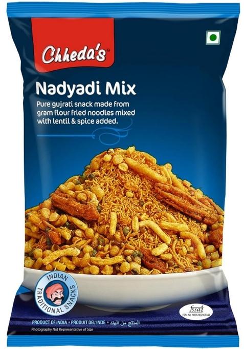 Chheda's - Nadiyadi Mix Gujrati Snack Besan Sev Mixed with Lentils 300 Gm Pack of 1